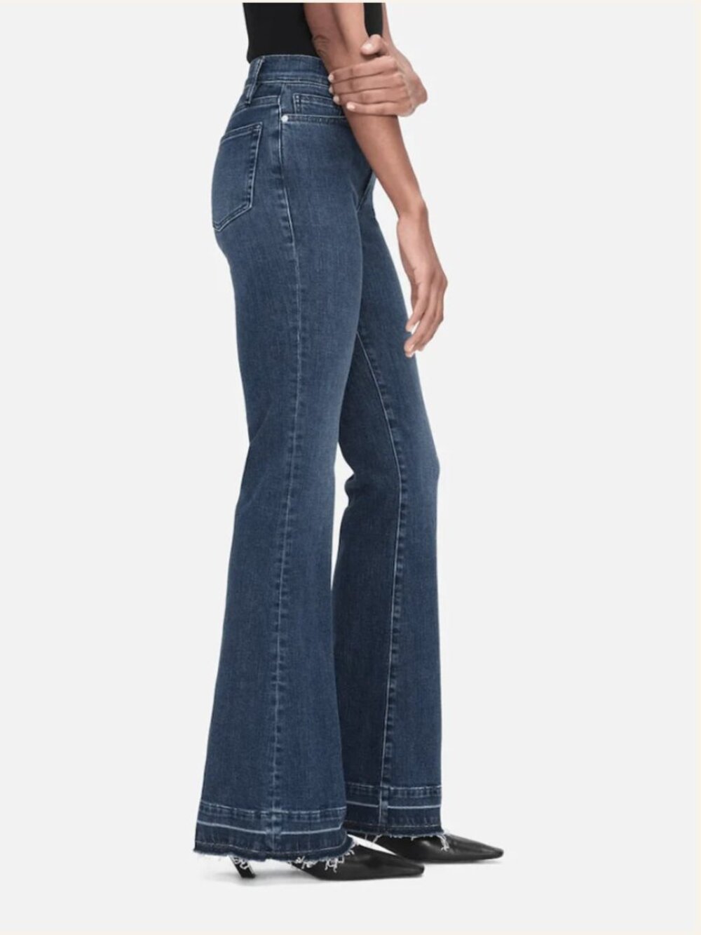 Frame Le Easy Flare Wide Hem in Thunderstorm - Size 27